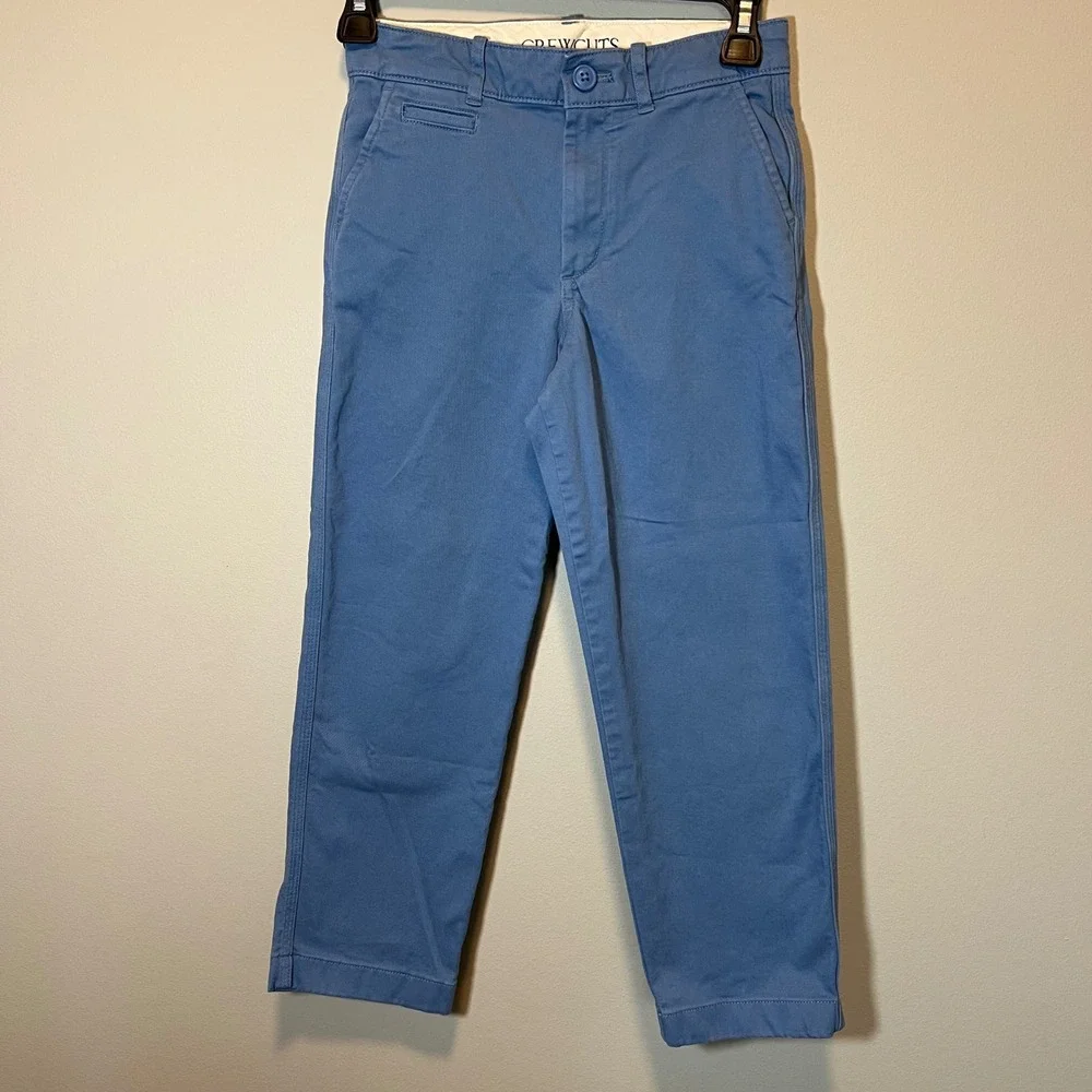 Crewcuts J. Crew Boy's Classic Chino Pants Blue Size 8 Stretch Cotton Twill